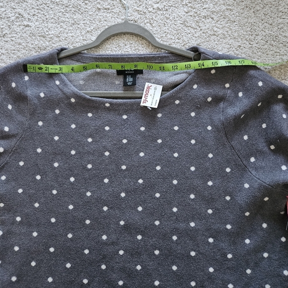 Brand New Cynthia Rowley Gray Polka Dot plus size sweater - Picture 6 of 8